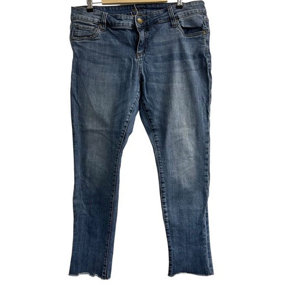 Kut From The Kloth Jeans Women Size 14W  Skinny Blue Denim Urban Wear. Raw Hem. - Picture 1 of 12